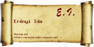 Erényi Ida névjegykártya